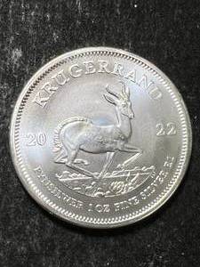 2022 S. AFRICAN KRUGERRAND 1 TROY OZ .999 FINE SILVER