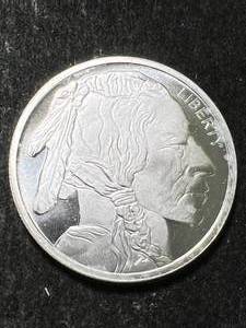 1 TROY OZ .999 FINE SILVER BUFFALO INDIAN ROUND