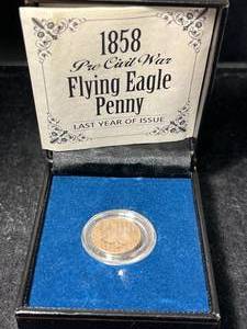 1858 US FLYING EAGLE CENT IN BOX