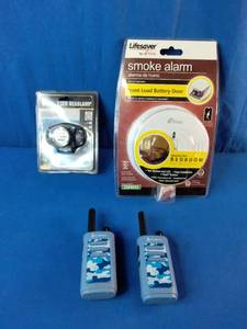 Walkie Talkies, Smoke Alarm, and Head Lamp