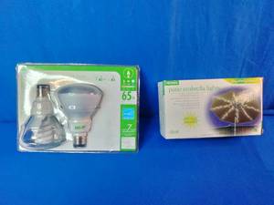 Brand New Umbrella Light, Patio Umbrella Lights and Soft White BR30 Floodlight Fluorescent Bulbs.