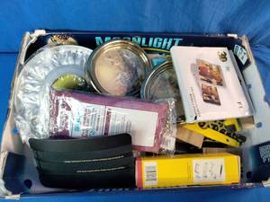 Box Lot with Several New Items  AKA Junk Drawer Lot