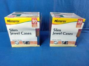 Brand New  Two packs of Memorex 30-count slim jewel cases for CD or DVD storage.
