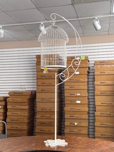 Metal Bird CageCard Holder With Stand