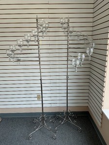Spiral Tear Drop Candelabra Pair