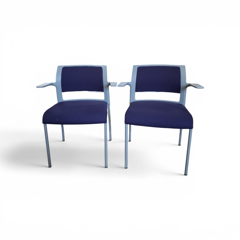 Set of Two Steelcase Stacking Chairs