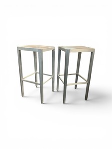 2 Aluminum  Finish Barstools