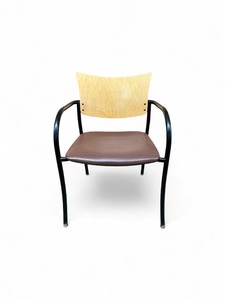 Maple back guest chairs with fabric seats