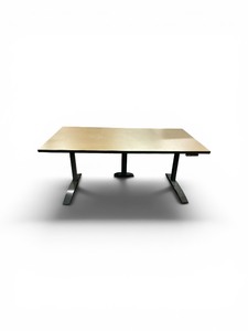 Power Desk featuring a rectangular surface and black metal legs