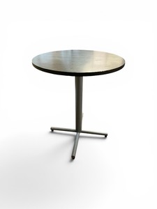 Gray Round Pub-table with a metal cross base