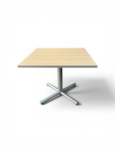 36 square cafe commercial meeting table with a metal X base