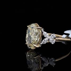 4.68 Carat Fancy Yellow & White Diamond Floral Trellis Ring in 14k Yellow Gold; $5,299 Retail *VIDEO*