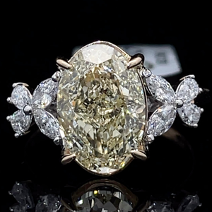 4.68 Carat Fancy Yellow & White Diamond Floral Trellis Ring in 14k Yellow Gold; $5,299 Retail *VIDEO*