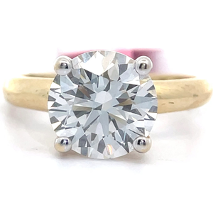 Classic 3 Carat Diamond Round Solitaire Ring in 14k Yellow Gold $4,995 Retail VIDEO