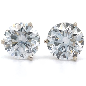 8 Carat Diamond Round Solitaire Martini Stud Earrings VIDEO