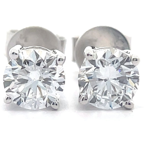 NEW 1.50 Carat Round Diamond Solitaire Stud Earrings VIDEO