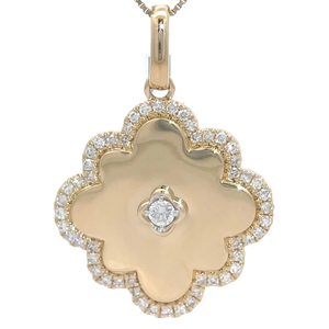 0.35 Carat Pav Diamond Four-Leaf Clover Pendant in 14k Yellow Gold $4,990 Retail VIDEO