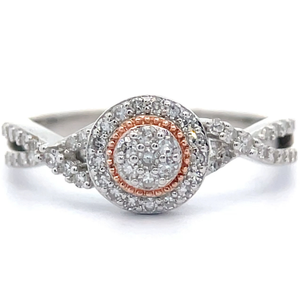 0.25 Carat Pav Diamond Vine Infinity Symbol Two-Tone Ring VIDEO