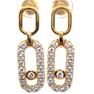 NEW 1 Carat Pav Diamond Paperclip Chain Dangle Earrings VIDEO
