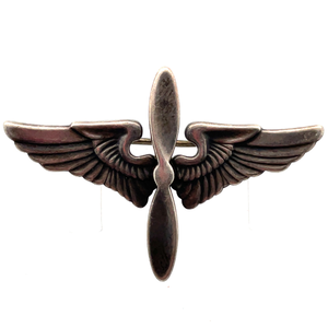 WWII Army Air Corps Sterling Silver Pilot Wings Pin Vintage Military Insignia