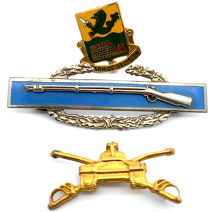 Set of 3 Colrorful Vintage Military Pins & Insignia Lot