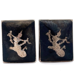 Vintage Siam Sterling Silver Clip-On Earrings VIDEO