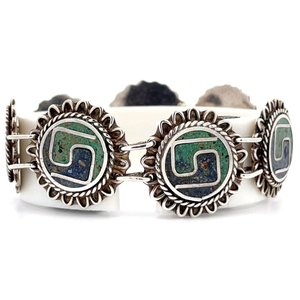 Vintage Taxco Mexico Southwestern Disc Link Aztec Bracelet VIDEO