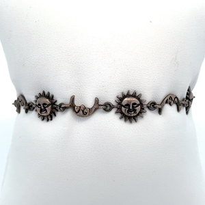 Vintage Faces Sun & Crescent Moon Link Bracelet VIDEO