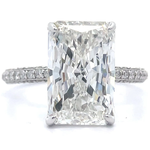 Stunning 7 Carat Diamond Radiant Cut Pave Ring in 14k White Gold; $12,500 Retail *VIDEO*