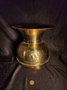 Republic Brand Chewing Tobacco Out Plug Brass Spittoon