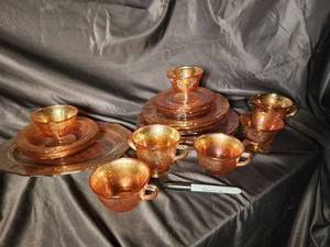 Amber Glass Cup & Saucer Set
