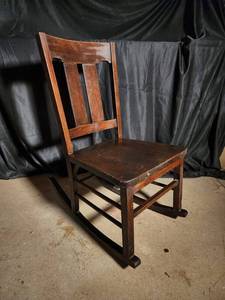 Wooden Ladder-Back Rocking Chair