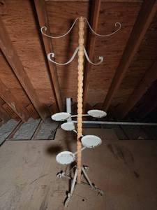Vintage Wooden Metal Tiered Display Stand