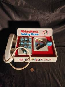 Vintage Hasbro Preschool Mickey Mouse Talking Phone #152