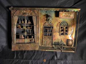Rustic General Store Metal Wall Art Shadowbox