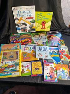 Childrens Books & Wooden Peg Puzzle (Lot of 14)