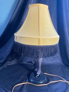 Novelty Leg Lamp with Fringe Shade