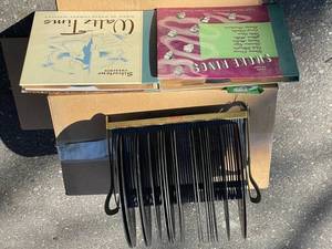 Vintage Lyric Record Rack with Records