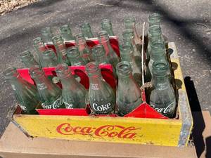 Coca-Cola 6.5 Oz Glass Bottles in Wooden Crate (Lot of 12)