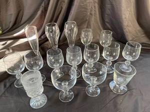 Mixed Glass Stemware & Barware (Lot of 17)
