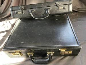Black Hard-Sided Combination Briefcase Carrying Case