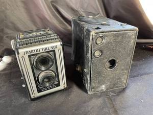 Vintage Spartus Full-Vue Camera & Box Camera (Lot of 2)