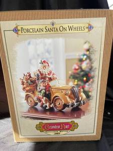 Grandeur Noel Porcelain Santa On Wheels Collectors Edition 2003 SAMS3004