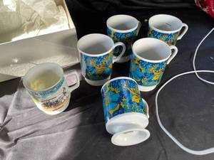 Mixed Ceramic Pedestal Mug Set (Lot of 5)