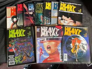 Heavy Metal Magazine Lot of 8 Vintage Adult Fantasy Magazines