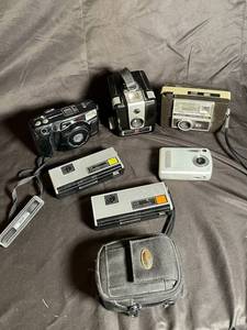 Olympus, Brownie Hawkeye, Keystone Everflash & Polaroid Camera Lot of 6