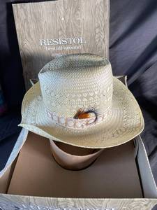 Resistol Straw Cowboy Hat Size 7 18 with Original Box