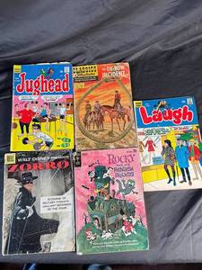 Assorted Vintage Comic Books - Jughead, Classics Illustrated, Zorro & More (Lot of 5)