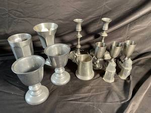 Vintage Pewter Chalices, Goblets & Shakers (Lot of 13)