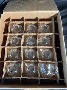 Clear Pressed Glass Mugs (Lot of 12)